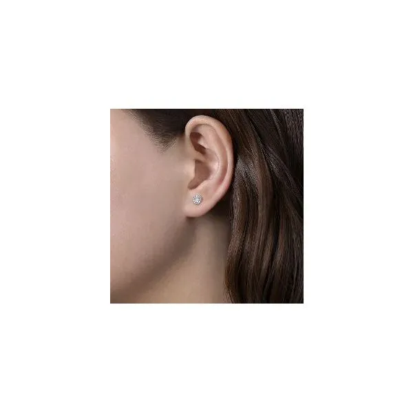 Gabriel & Co. Classic White Gold Diamond Earrings Image 2 SVS Fine Jewelry Oceanside, NY