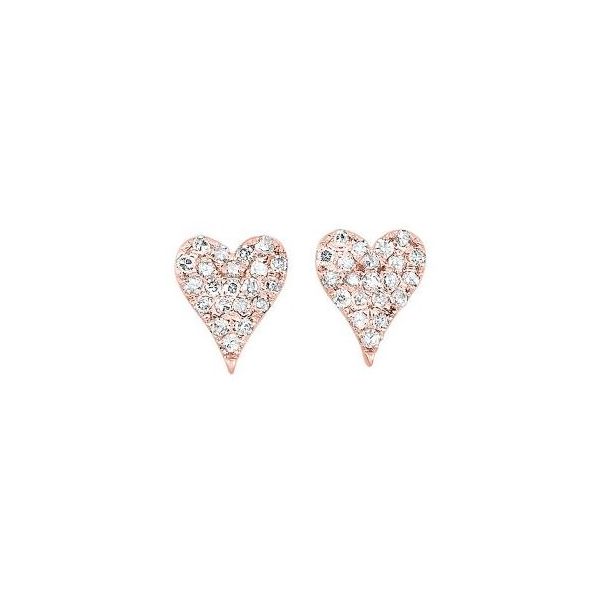 Pave Diamond Heart Studs SVS Fine Jewelry Oceanside, NY