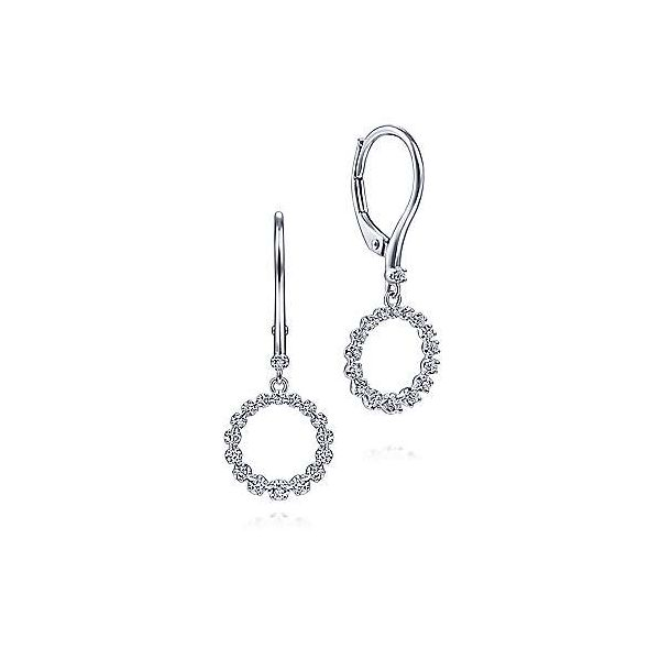 Gabriel & Co. Lusso White Gold Diamond Drop Earrings SVS Fine Jewelry Oceanside, NY