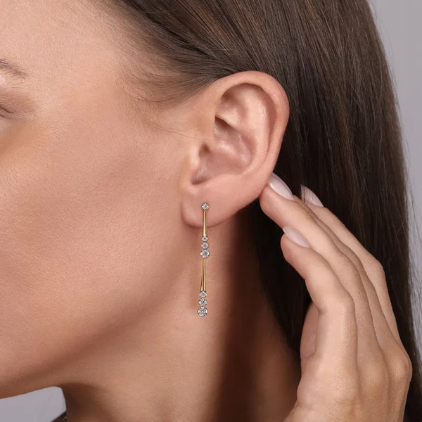 Gabriel & Co. Contemporary Yellow Gold Earrings Image 2 SVS Fine Jewelry Oceanside, NY