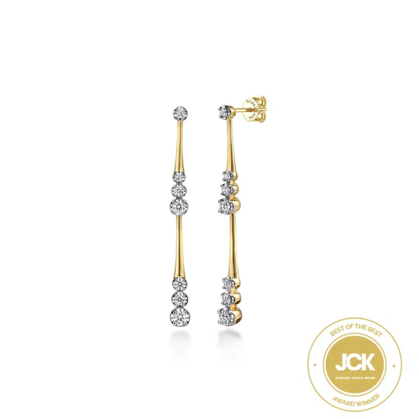 Gabriel & Co. Contemporary Yellow Gold Earrings SVS Fine Jewelry Oceanside, NY