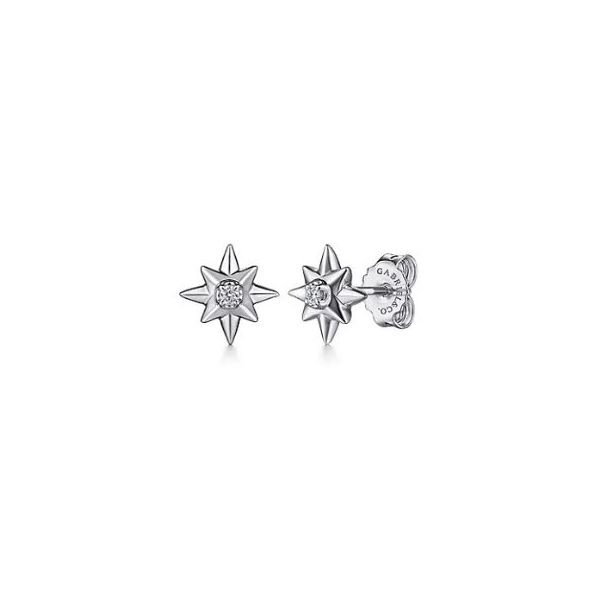 Gabriel & Co. Contemporary Silver & Diamond Earrings SVS Fine Jewelry Oceanside, NY