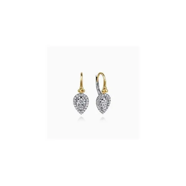 Gabriel & Co. Bujukan White & Yellow Gold Earrings SVS Fine Jewelry Oceanside, NY