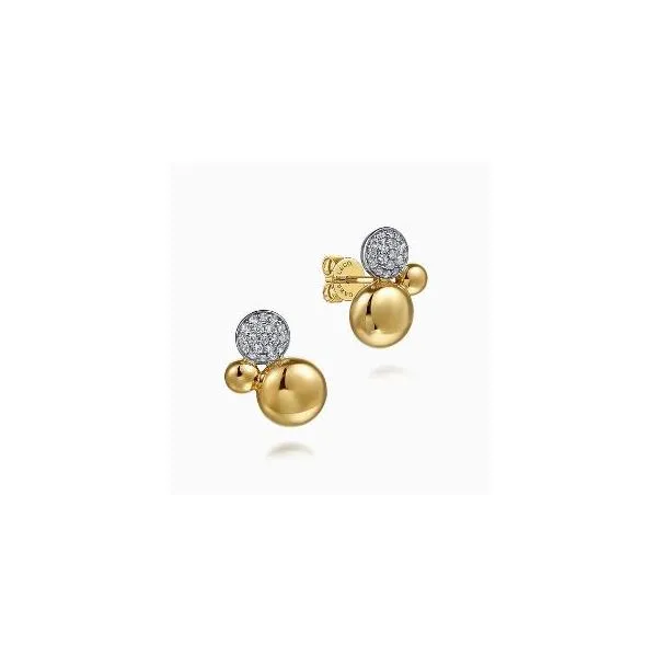 Gabriel & Co. Bujukan White & Yellow Gold Earrings SVS Fine Jewelry Oceanside, NY