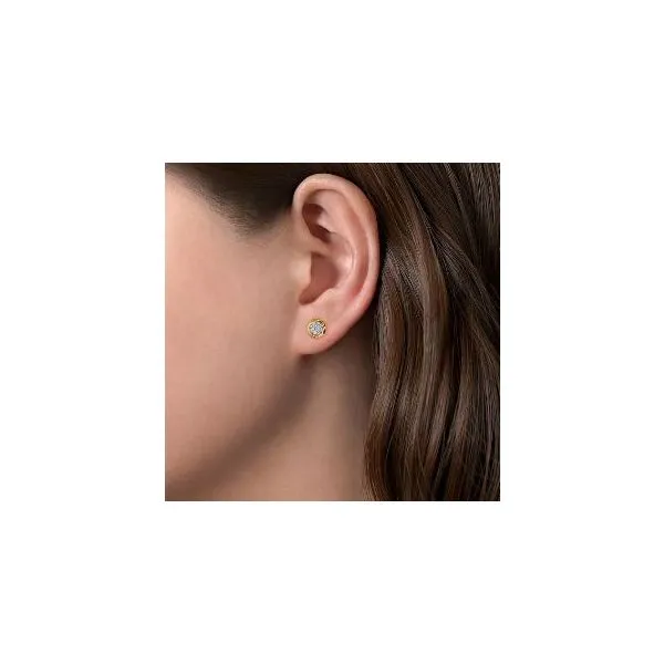 Gabriel & Co. Contemporary Yellow & White Gold Earrings Image 2 SVS Fine Jewelry Oceanside, NY