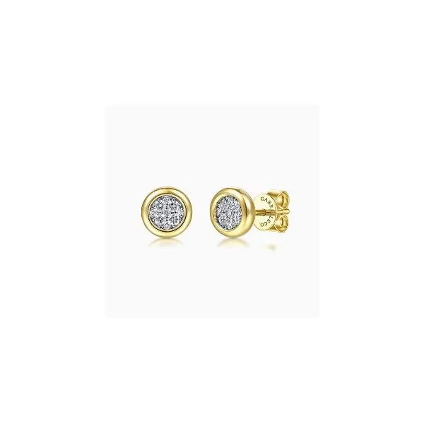 Gabriel & Co. Contemporary Yellow & White Gold Earrings SVS Fine Jewelry Oceanside, NY