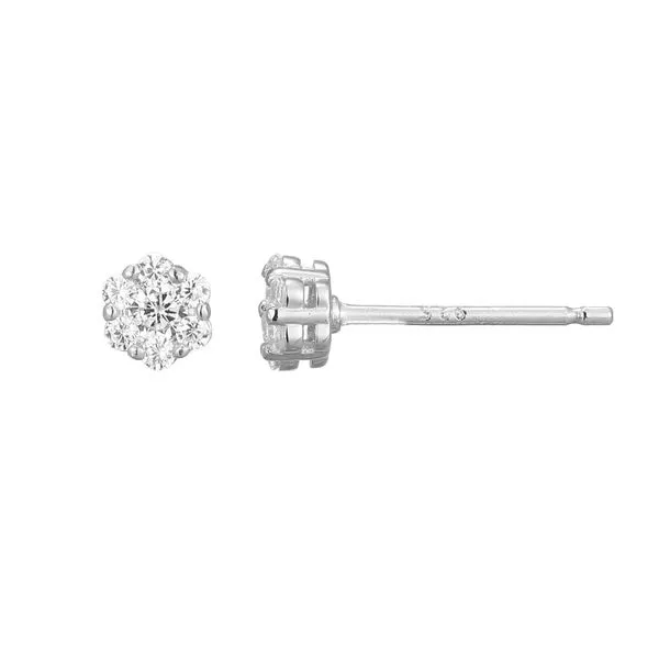 Lab Grown Diamond Cluster Studs, .20ctw Image 2 SVS Fine Jewelry Oceanside, NY