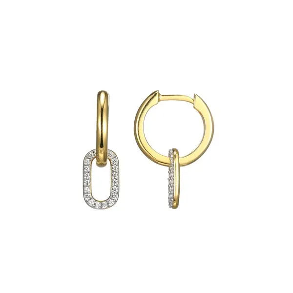 Lab Grown Diamond Yellow Gold Plated Drop Earrings, .20ctw Image 2 SVS Fine Jewelry Oceanside, NY