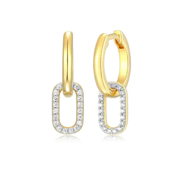 Lab Grown Diamond Yellow Gold Plated Drop Earrings, .20ctw similar item image