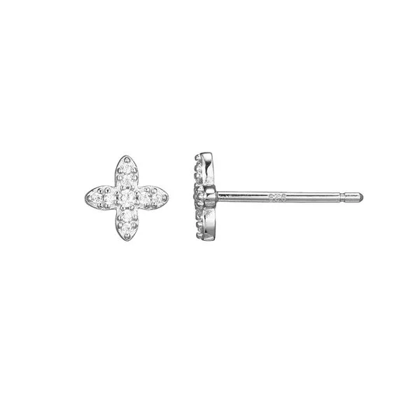 Lab Grown Leaf Studs, .07ctw Image 2 SVS Fine Jewelry Oceanside, NY
