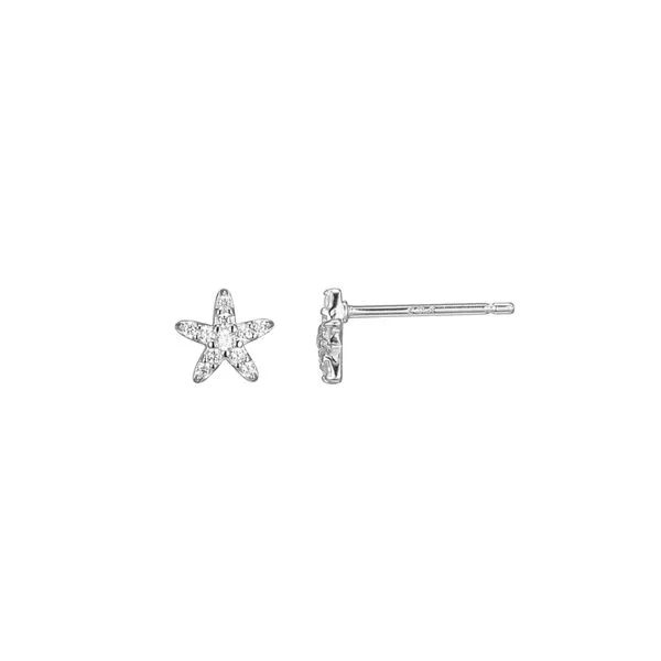 Lab Grown Diamond Starfish Studs, .11ctw Image 2 SVS Fine Jewelry Oceanside, NY