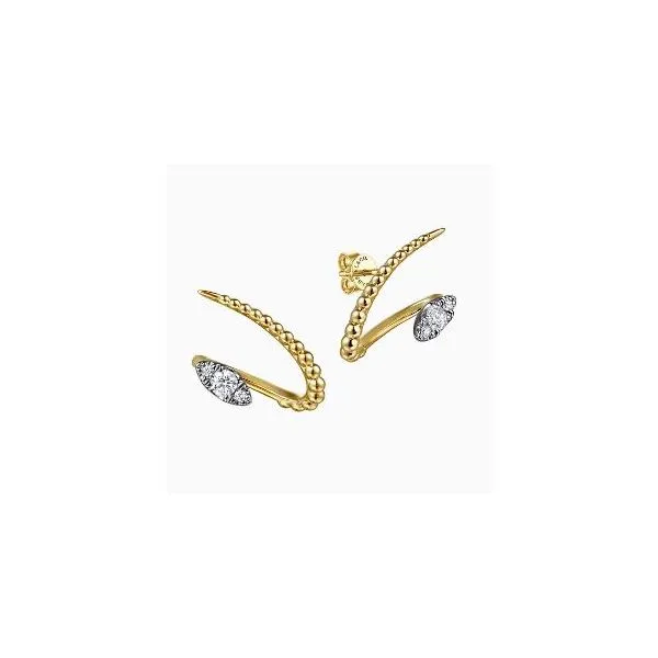 Gabriel & Co. Bujukan White & Yellow Gold Earrings SVS Fine Jewelry Oceanside, NY