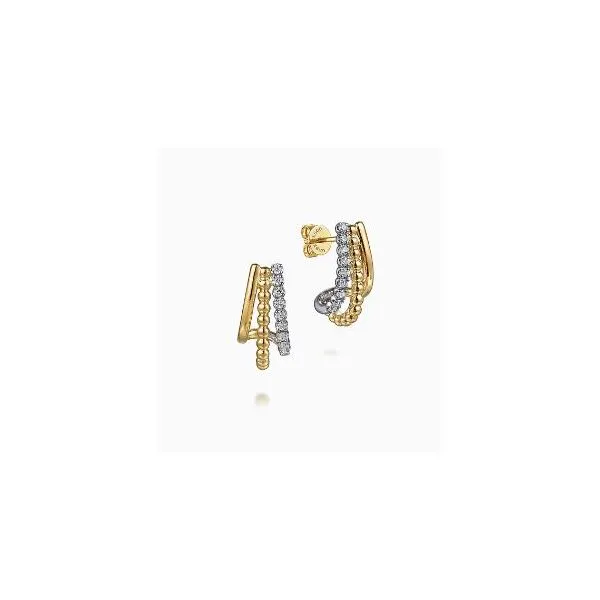 Gabriel & Co. Bujukan White & Yellow Gold Earrings SVS Fine Jewelry Oceanside, NY