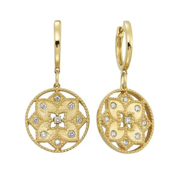 Heritage Collection: Diamond Disc Drop Earrings SVS Fine Jewelry Oceanside, NY