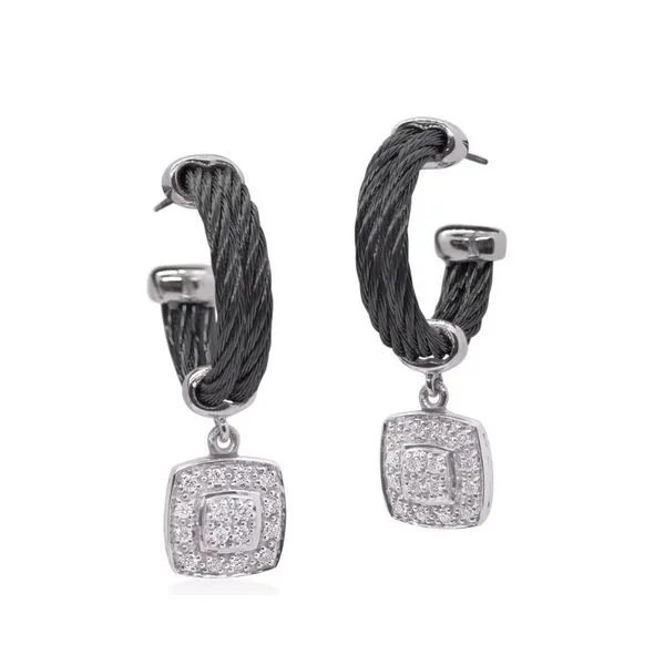 ALOR Noir Collection Black Cable Earrings SVS Fine Jewelry Oceanside, NY