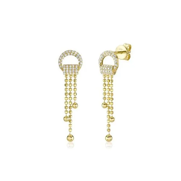 Shy Creation Yellow Gold Diamond Earrings SVS Fine Jewelry Oceanside, NY