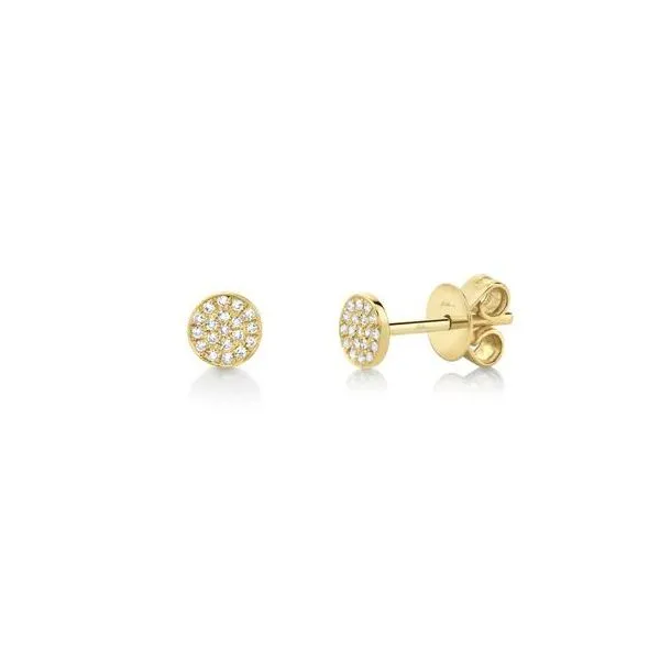 Shy Creation Yellow Gold And Diamond Earrings