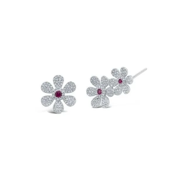 Shy Creation White Gold Ear Crawler & Stud Earrings