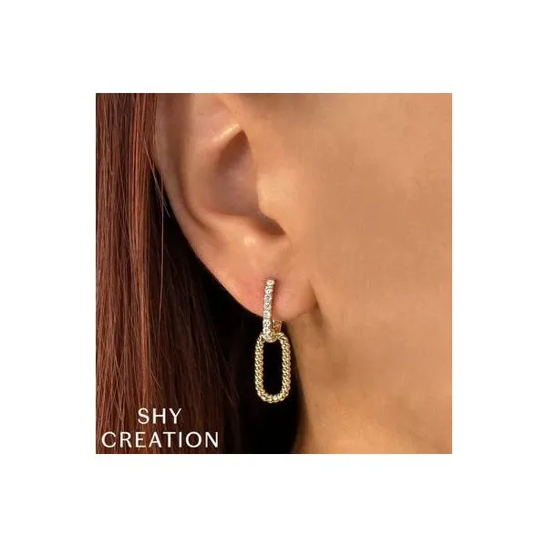 Shy Creation Yellow Gold Diamond Earrings