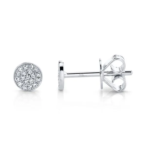 Shy Creation Diamond Circle Stud Earrings, 0.07Cttw