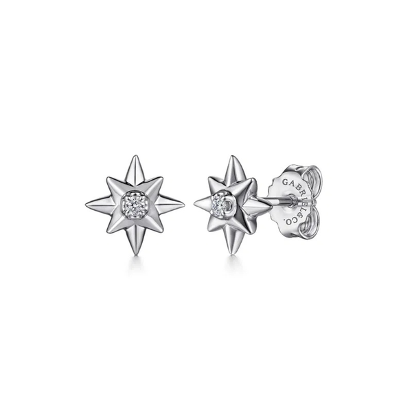 Gabriel & Co. Contemporary Silver & Diamond Earrings SVS Fine Jewelry Oceanside, NY