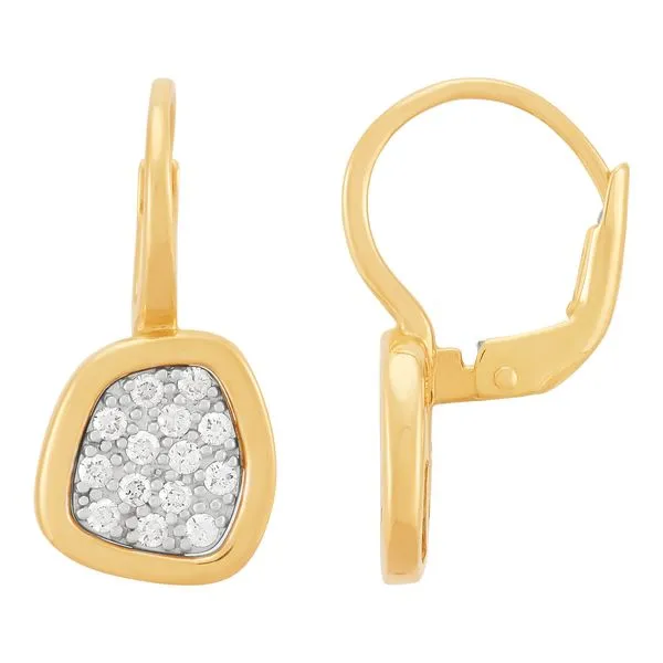 Yellow Gold & Diamond Earrings, 0.31Cttw Image 2 SVS Fine Jewelry Oceanside, NY
