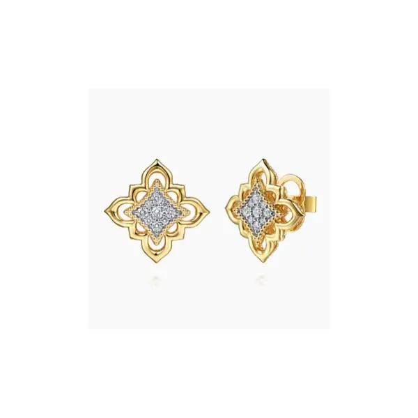 Gabriel Limited Fashion Yellow Gold Diamond Earrings SVS Fine Jewelry Oceanside, NY