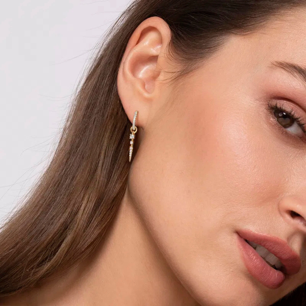 Gabriel & Co. Kaslique Yellow Gold Diamond Earrings Image 3 SVS Fine Jewelry Oceanside, NY