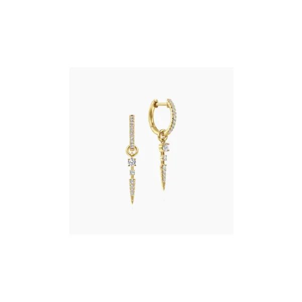 Gabriel & Co. Kaslique Yellow Gold Diamond Earrings SVS Fine Jewelry Oceanside, NY
