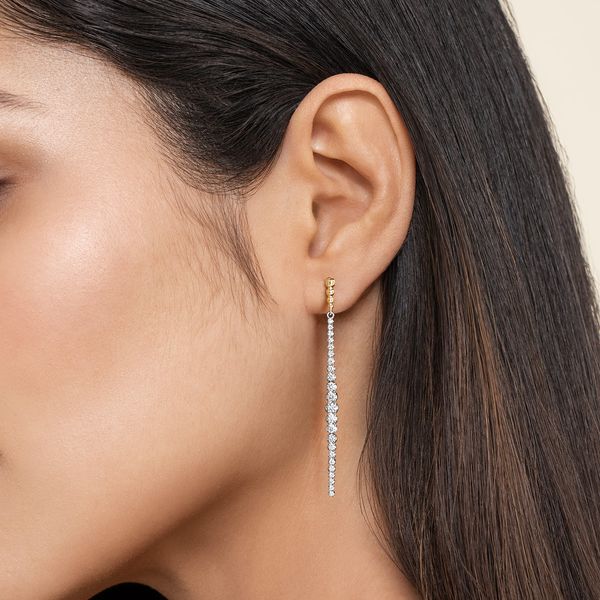 Gabriel & Co. Bujukan White & Yellow Gold Diamond Earrings Image 2 SVS Fine Jewelry Oceanside, NY