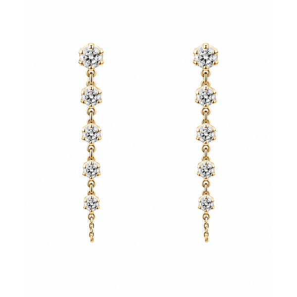 Yellow Gold Diamond Earrings, 0.39Cttw SVS Fine Jewelry Oceanside, NY