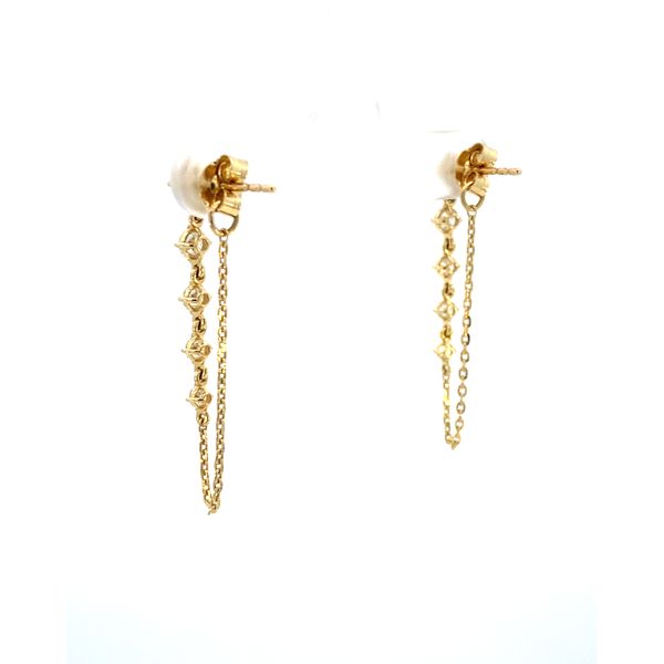 Everlee 14K Yellow Gold Graduated Lab Grown Diamond Dangle Earrings, 1 ctw Image 3 SVS Fine Jewelry Oceanside, NY