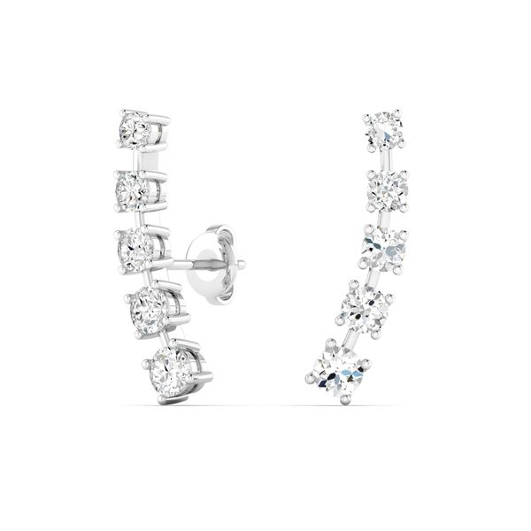 White Gold Orbit Lab Grown Diamond Ear Climbers SVS Fine Jewelry Oceanside, NY