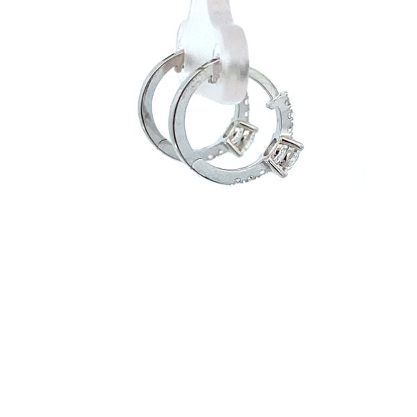 Everlee 14K White Gold Dainty Round Lab Grown Diamond Huggie Earrings, 0.70 ctw Image 2 SVS Fine Jewelry Oceanside, NY