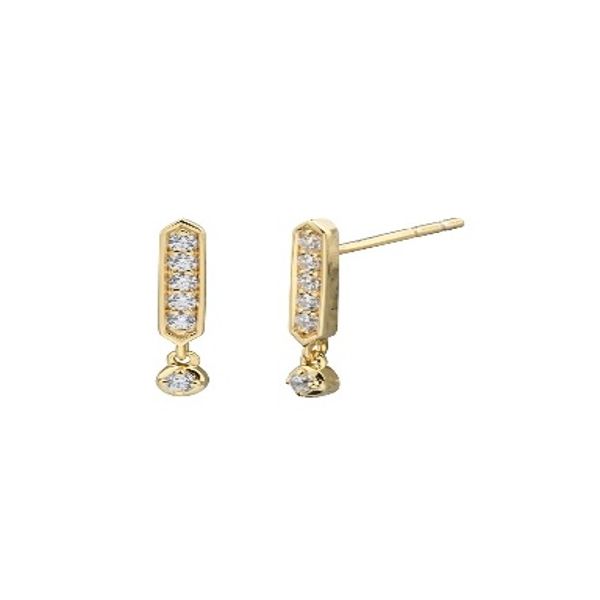Yellow Gold Diamond Earrings, 0.10Cttw SVS Fine Jewelry Oceanside, NY