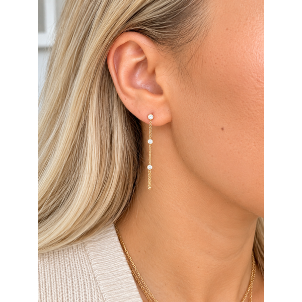 Yellow Gold Diamond Earrings, 0.20Cttw Image 4 SVS Fine Jewelry Oceanside, NY