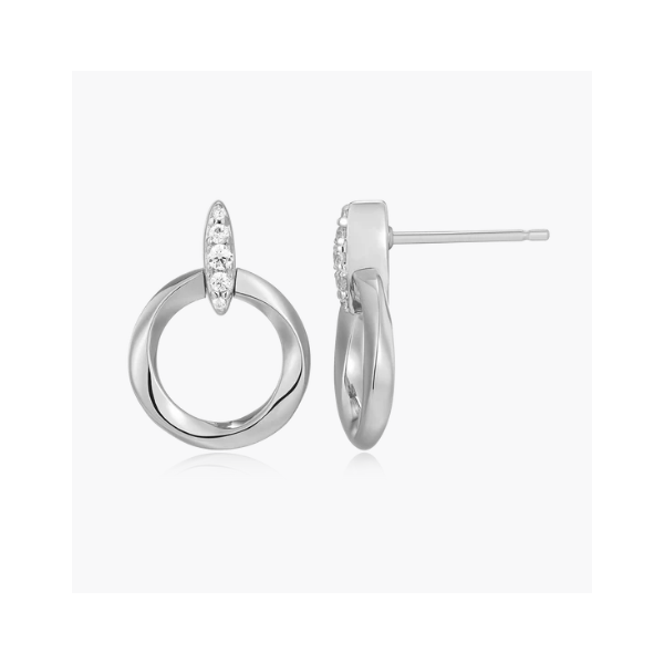 Rhodium Plated Sterling Silver Earrings SVS Fine Jewelry Oceanside, NY