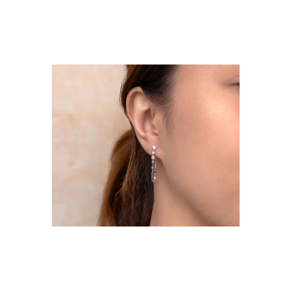Shy Creation Yellow Gold Diamond Earrings Image 2 SVS Fine Jewelry Oceanside, NY