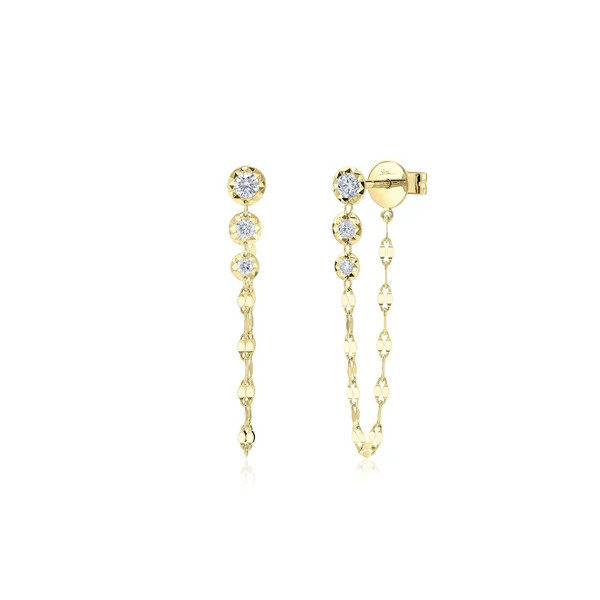 Shy Creation Yellow Gold Diamond Earrings SVS Fine Jewelry Oceanside, NY