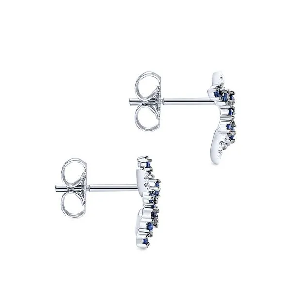 Gabriel & Co. Sapphire and Diamond Earrings. From the Lusso Color Collection in 14K white gold. Features 0.07cttw diamonds and 0 Image 2 SVS Fine Jewelry Oceanside, NY