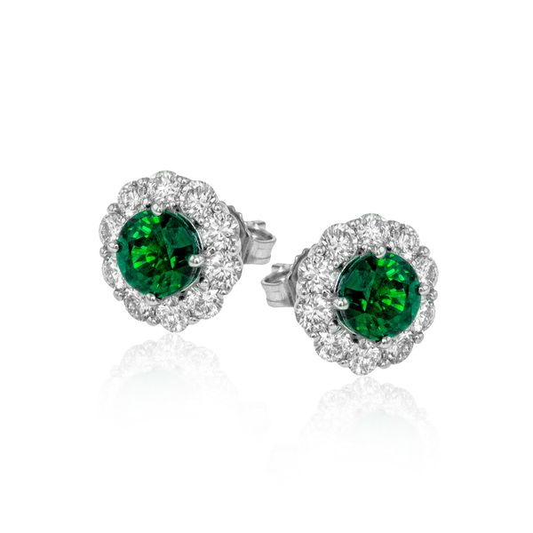 Simon G. Emerald Halo Stud Earrings SVS Fine Jewelry Oceanside, NY