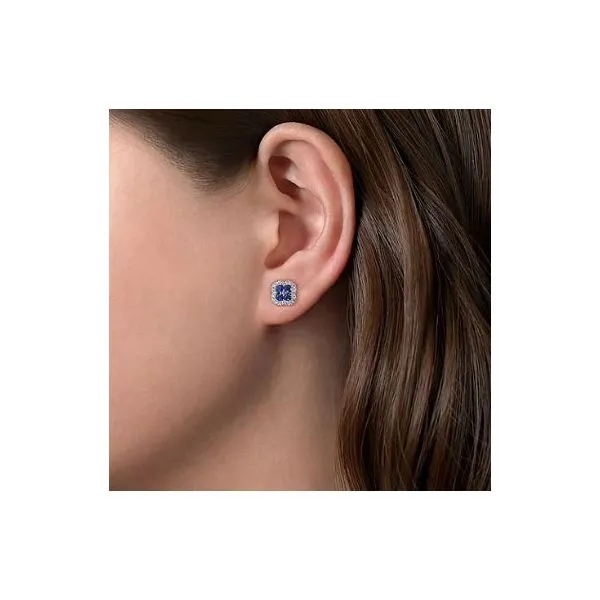 Gabriel & Co. Lusso Color White Gold Earrings Image 2 SVS Fine Jewelry Oceanside, NY
