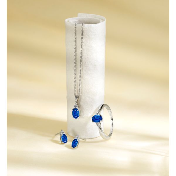 SVS Oval September Birthstone Earrings: Sapphire Image 3 SVS Fine Jewelry Oceanside, NY