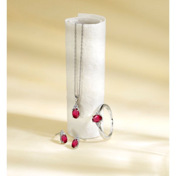 SVS Oval July Birthstone Earrings: Ruby Image 3 SVS Fine Jewelry Oceanside, NY