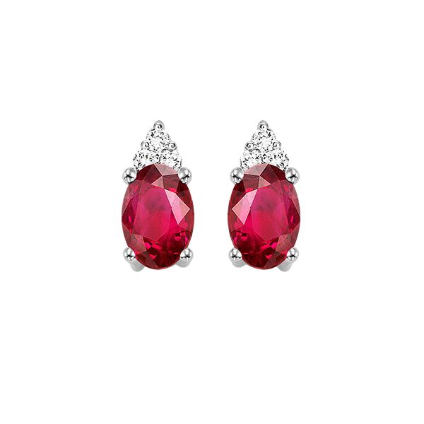 SVS Oval July Birthstone Earrings: Ruby SVS Fine Jewelry Oceanside, NY