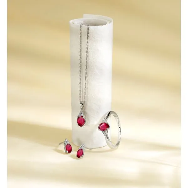 SVS Oval July Birthstone Earrings: Ruby Image 3 SVS Fine Jewelry Oceanside, NY