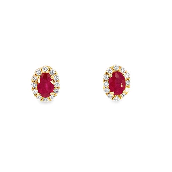 Yellow Gold, Ruby, And Diamond Earrings SVS Fine Jewelry Oceanside, NY