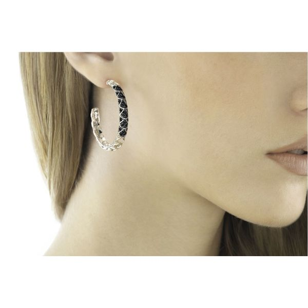 John Hardy Naga Collection Sterling Silver Hoop Earrings Image 2 SVS Fine Jewelry Oceanside, NY