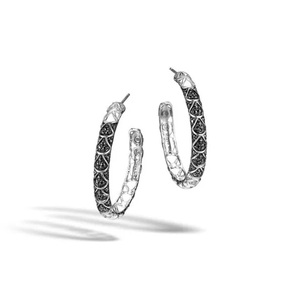 John Hardy Naga Collection Sterling Silver Hoop Earrings SVS Fine Jewelry Oceanside, NY