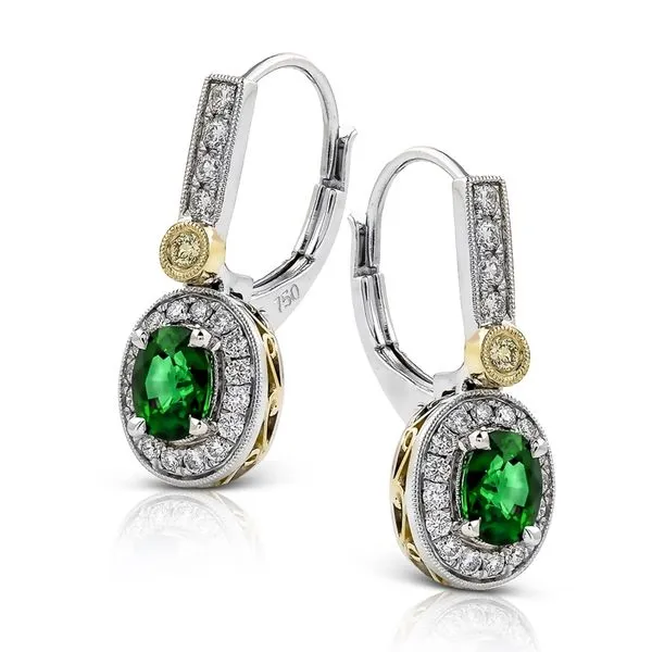 Simon G. Emerald And Diamond Drop Earrings SVS Fine Jewelry Oceanside, NY